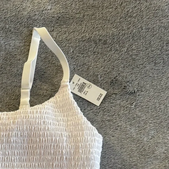 NWT OFFLINE By Aerie Real Me Smocked Flowy Dress with Built-In Shorts White - Picture 3 of 5